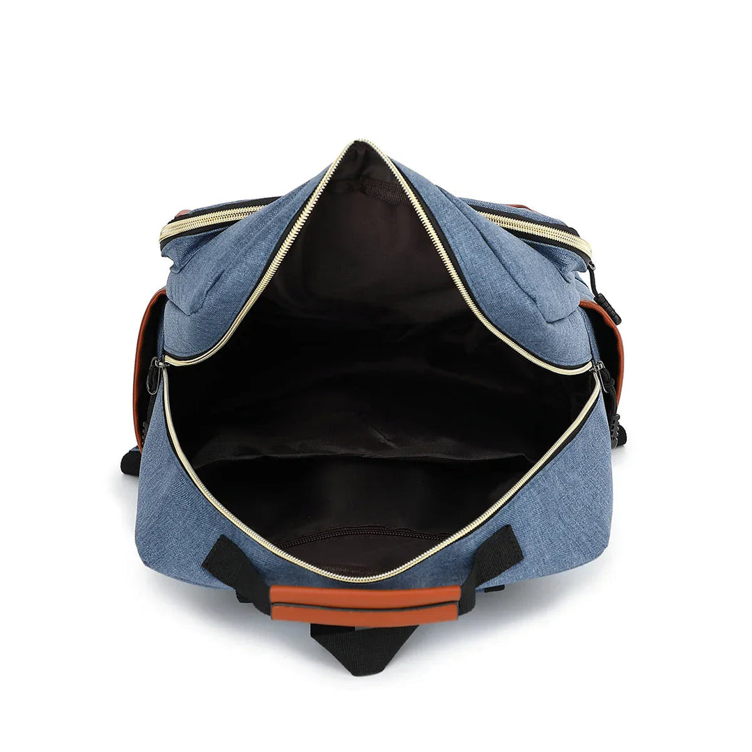 Waterdichte laptoprugzak van canvas, veelzijdig met veel vakken, verkrijgbaar in klassieke kleuren, unisex design.