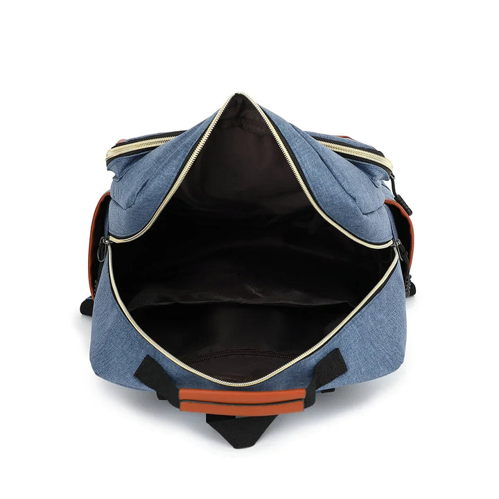 Waterdichte laptoprugzak van canvas, veelzijdig met veel vakken, verkrijgbaar in klassieke kleuren, unisex design.