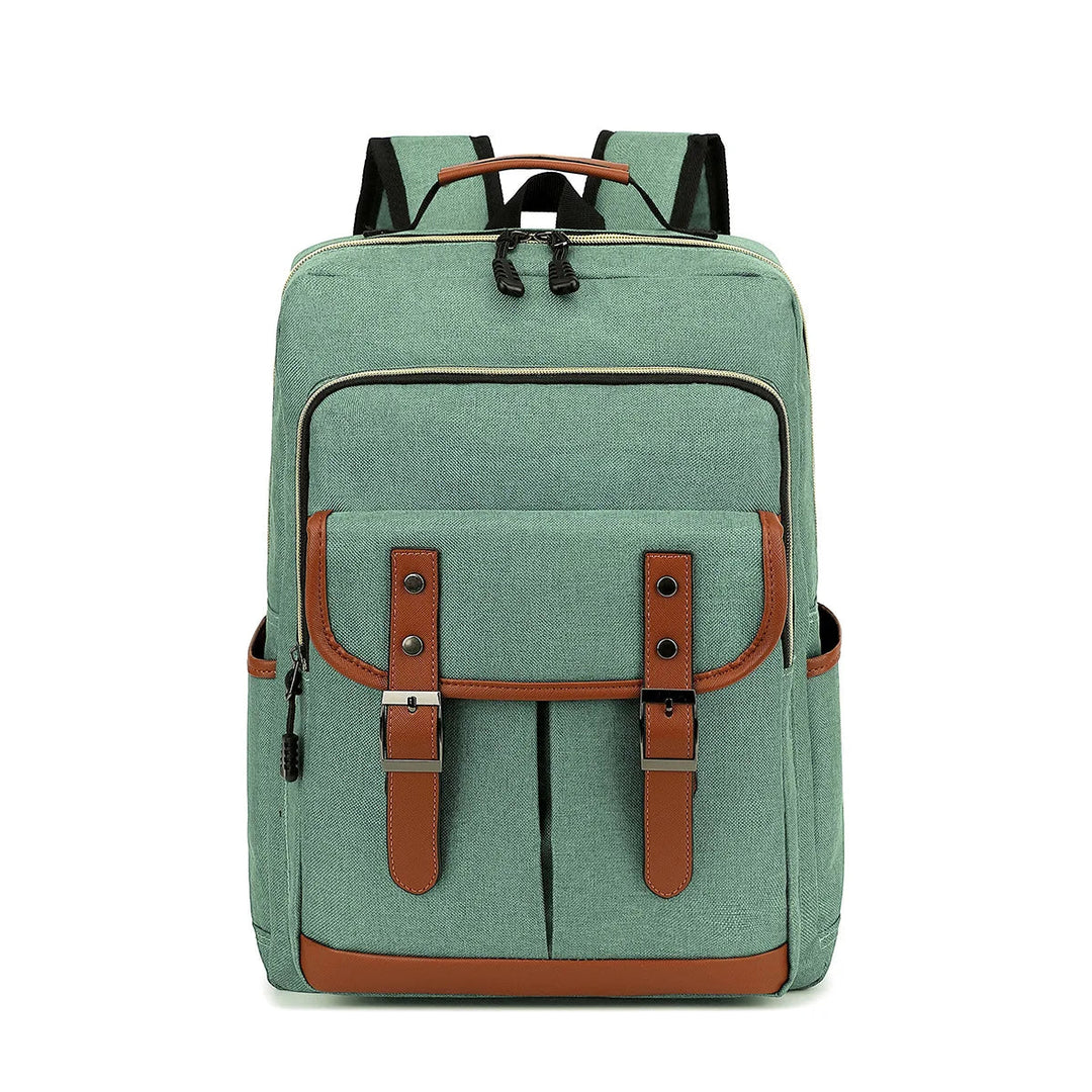 Waterdichte laptoprugzak van canvas, veelzijdig met veel vakken, verkrijgbaar in klassieke kleuren, unisex design.