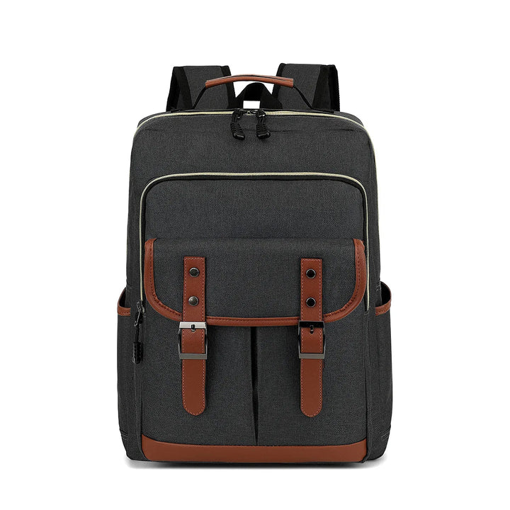 Waterdichte laptoprugzak van canvas, veelzijdig met veel vakken, verkrijgbaar in klassieke kleuren, unisex design.