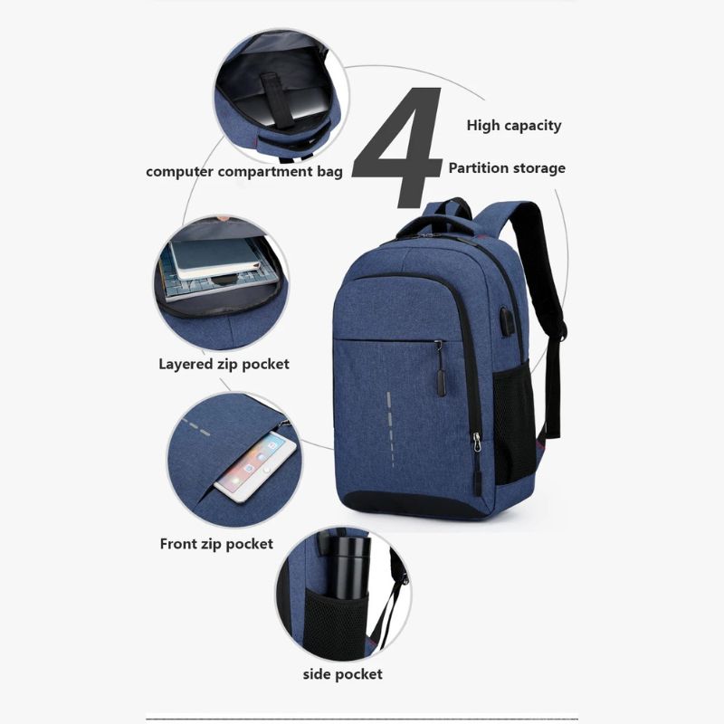 Waterdichte ultralichte herenrugzak, minimalistisch in zwart, perfect voor avontuur en dagelijks gebruik.