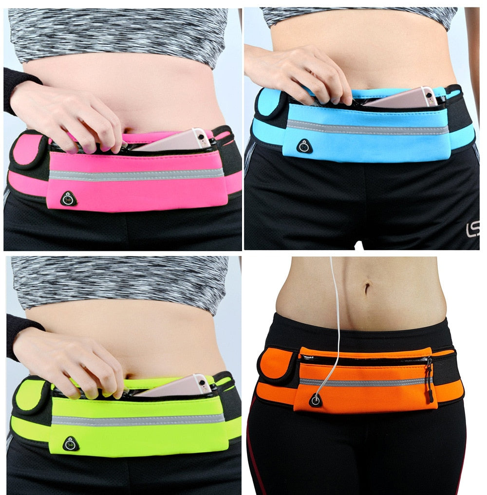 Waterdicht unisex hardloop heuptasje voor telefoon en essentials. Ideaal voor sport en outdoor activiteiten.