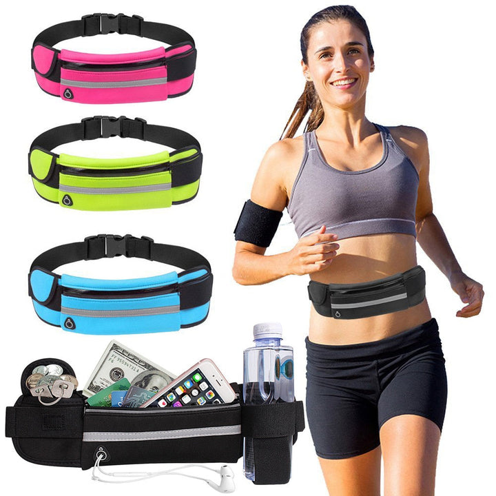 Waterdicht hardloop heuptasje, unisex, reflecterend, met telefoonhouder. Perfect voor al je sportavonturen.