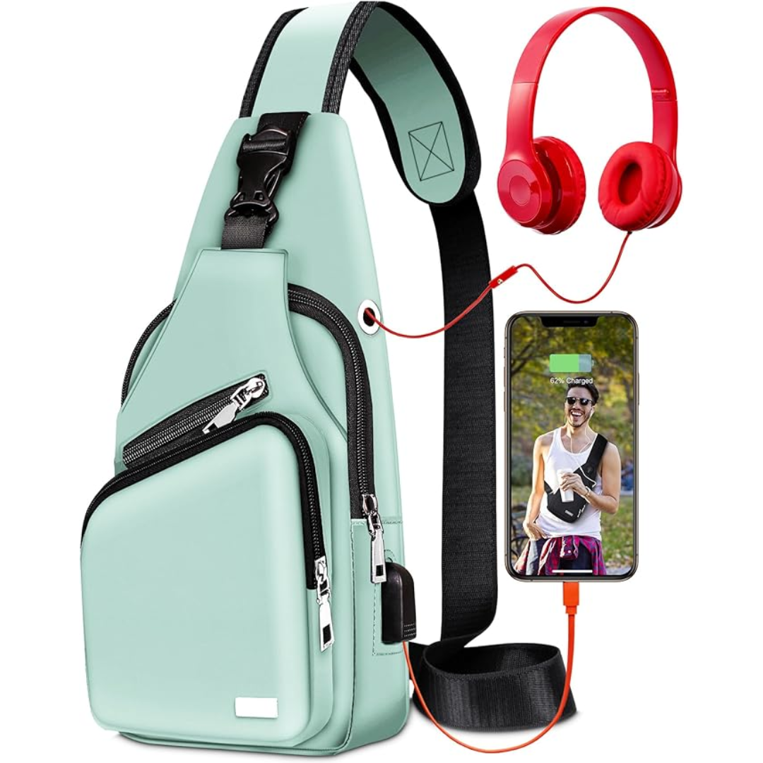 WaveSling waterdichte sportieve sling bag, perfect voor outdoor activiteiten en reizen.