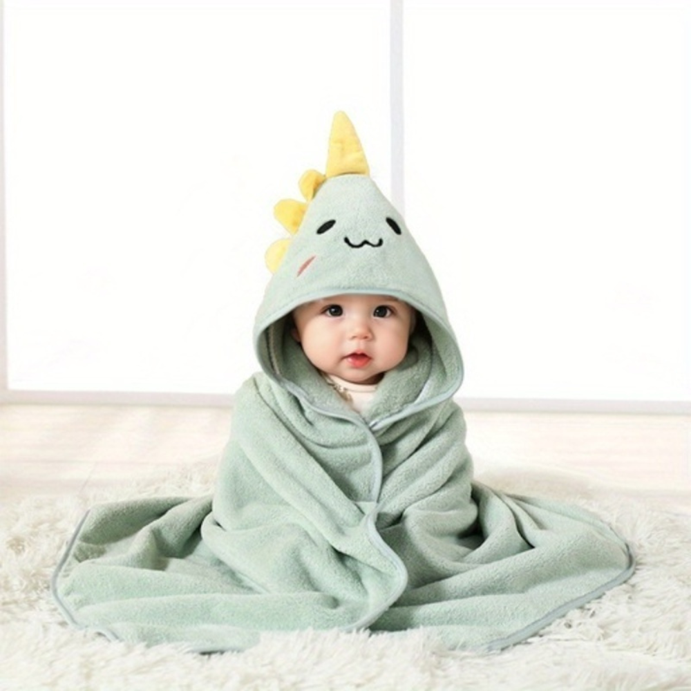 Zachte babybadcape met capuchon van badstof, optimaal 80x80 cm, in dierenontwerpen, absorberend en warm voor badmomenten.