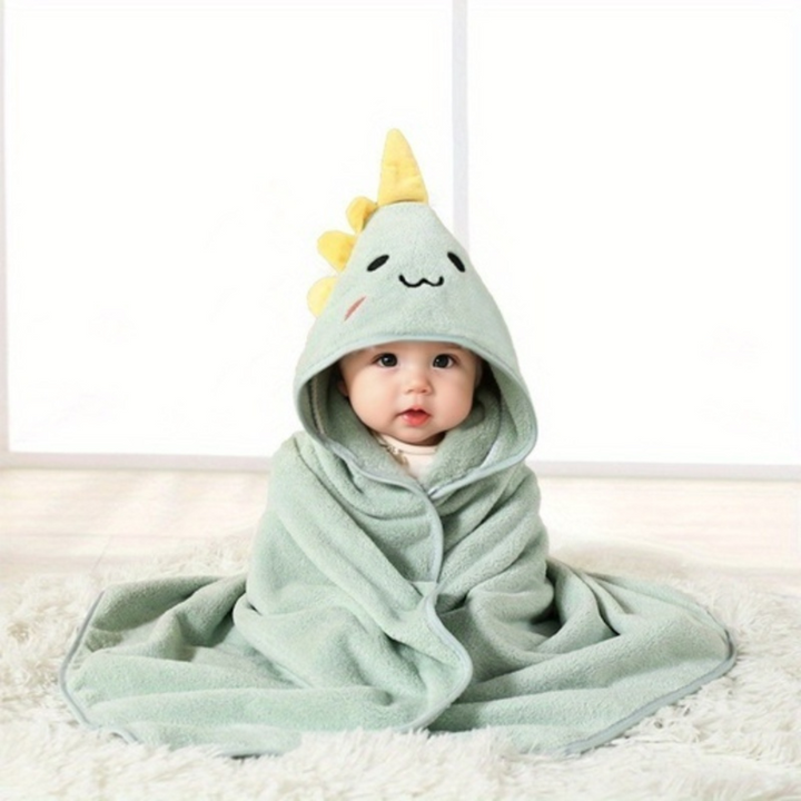 Zachte babybadcape met capuchon van badstof, optimaal 80x80 cm, in dierenontwerpen, absorberend en warm voor badmomenten.