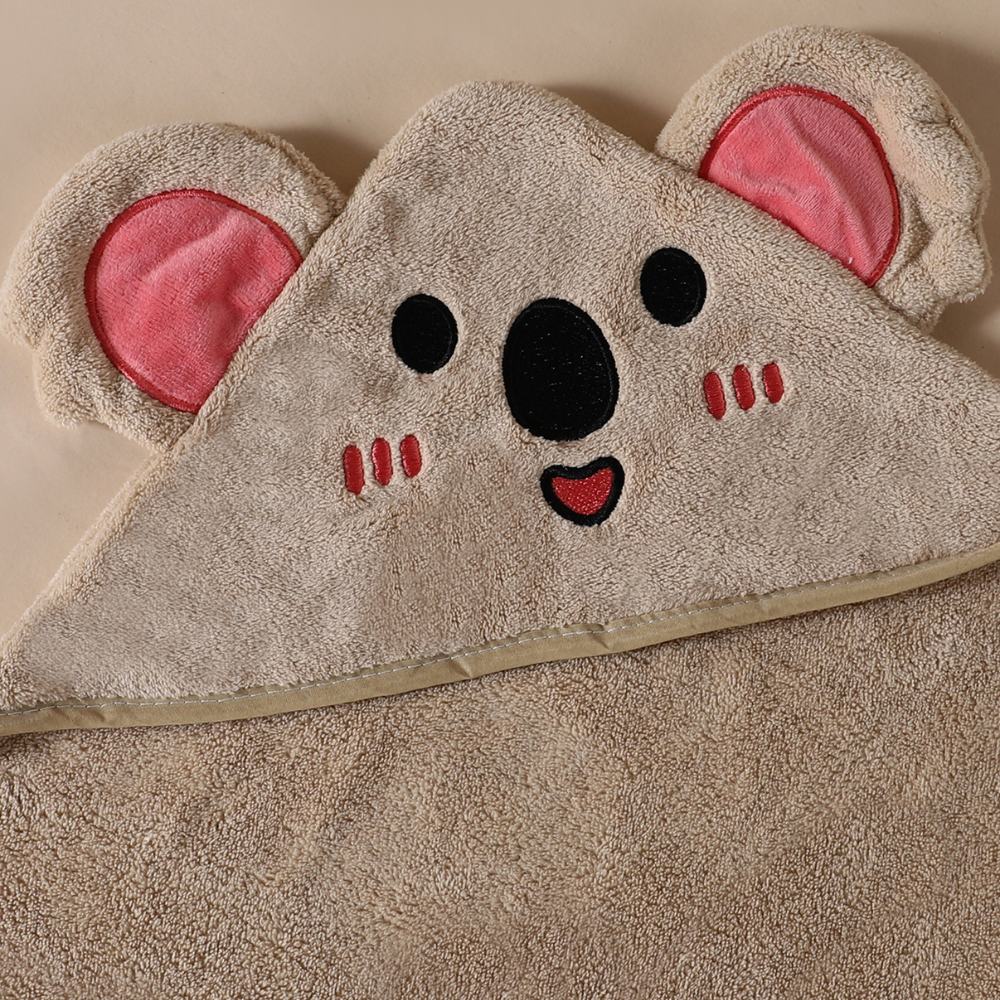 Zachte babybadcape met capuchon van badstof, optimaal 80x80 cm, in dierenontwerpen, absorberend en warm voor badmomenten.