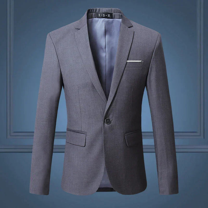 Witte herenblazer met een moderne snit, elegante uitstraling, die een slank silhouet benadrukt en veelzijdig te combineren is.