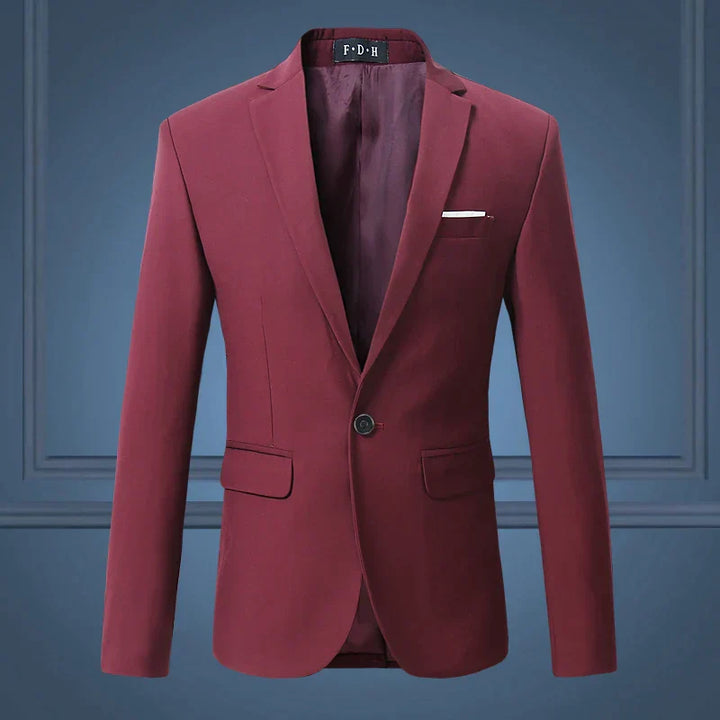 Witte herenblazer met een moderne snit, elegante uitstraling, die een slank silhouet benadrukt en veelzijdig te combineren is.