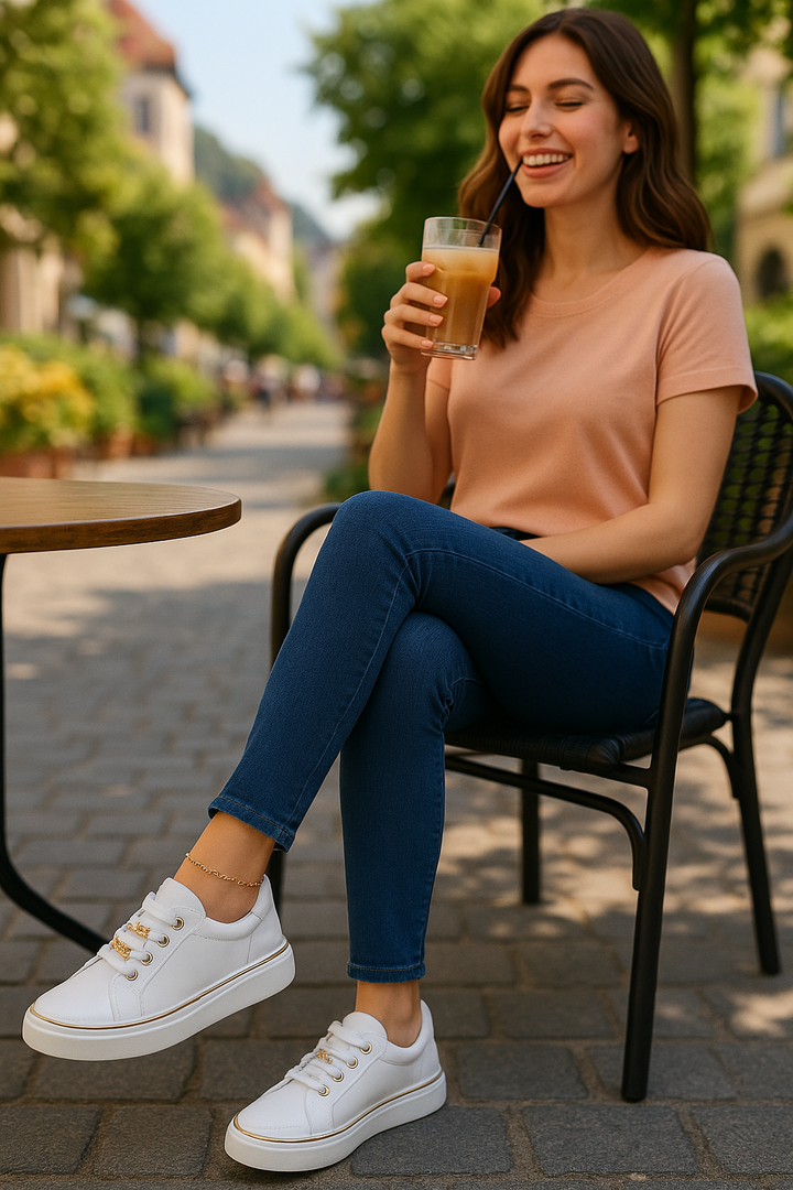Witte orthopedische damesschoen met elegant design en maximaal comfort, ideaal voor kantoor en vrije tijd.