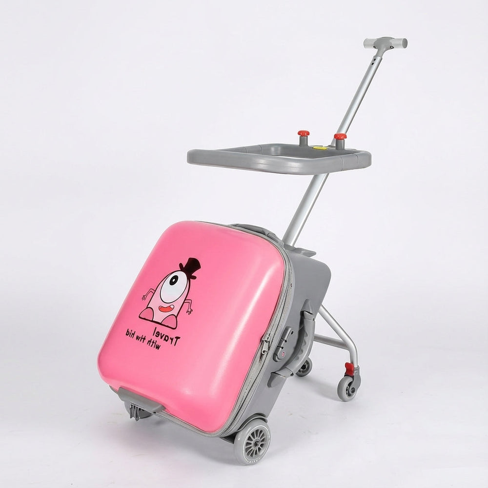 Uitbreidbare WheeleyKid trolley handbagage voor kinderen, ideaal voor lange gezinsreizen.