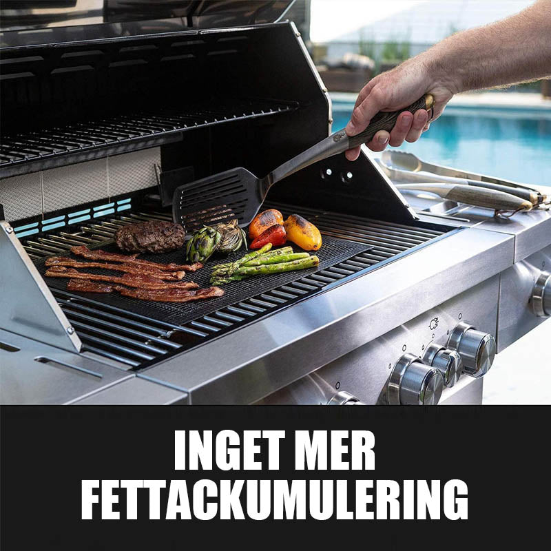 Herbruikbare grillmat van hittebestendig net voor schoon en gemakkelijk grillen, beschermend en flexibel.