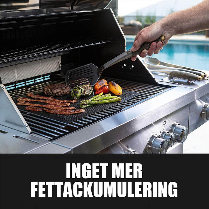 Herbruikbare grillmat van hittebestendig net voor schoon en gemakkelijk grillen, beschermend en flexibel.