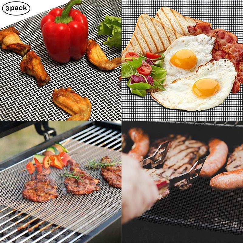 Herbruikbare grillmat van hittebestendig net voor schoon en gemakkelijk grillen, beschermend en flexibel.