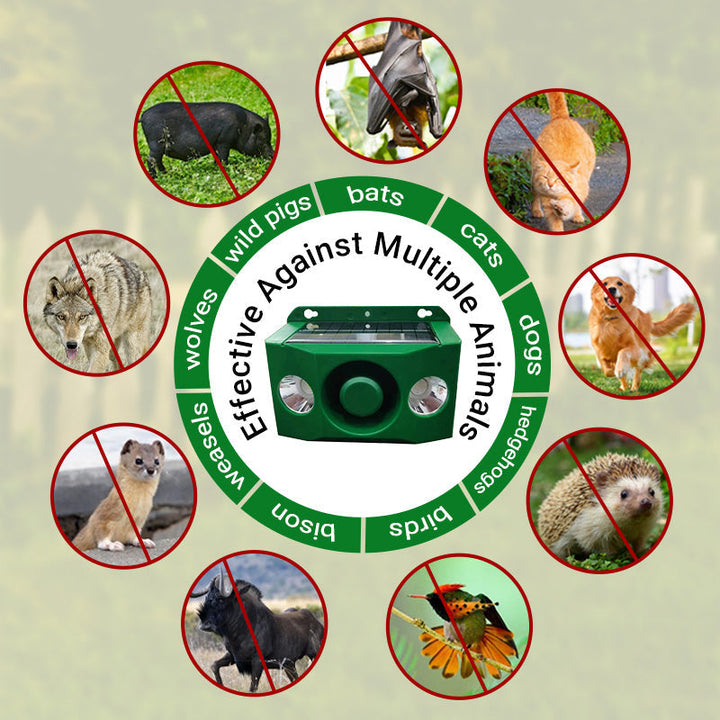 WildGuard beschermt uw buitenruimte. Effectieve ongediertebestrijding met dit geavanceerde dierenafweer schrikapparaat.