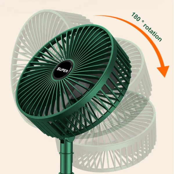 Stille en draagbare WindBlazer USB ventilator, perfecte compacte koeling voor kantoor, reizen en buitenactiviteiten.