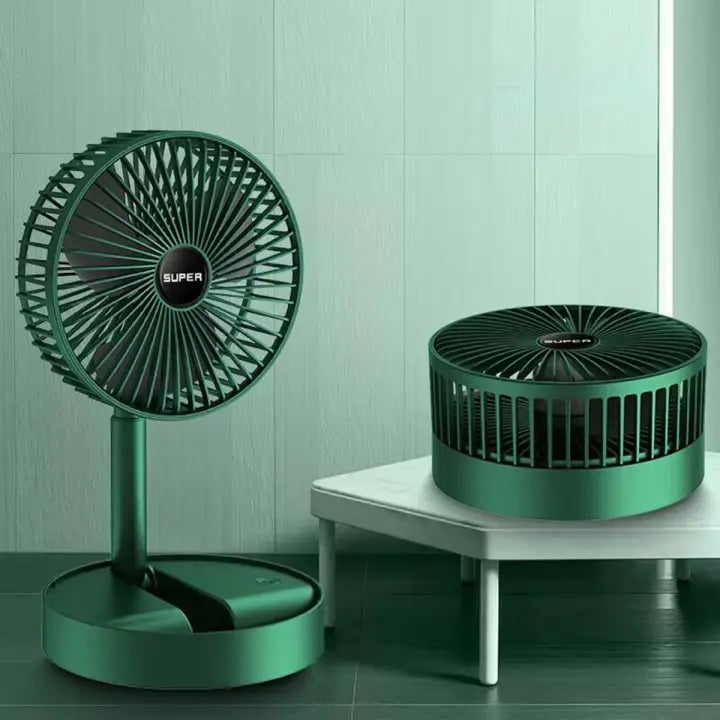 Opvouwbare WindBlazer ventilator, compact en lichtgewicht, ideaal voor reizen, kamperen en buiten op warme zomerdagen.