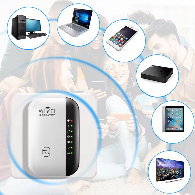 Compacte wifi-signaalversterker met groot bereik en hoge snelheid, ideaal voor thuis of op kantoor, voor geoptimaliseerde wifi