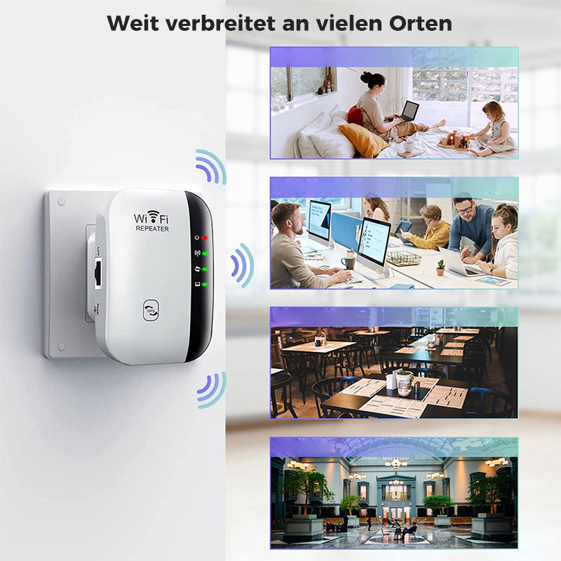 Compacte wifi-signaalversterker met groot bereik en hoge snelheid, ideaal voor thuis of op kantoor, voor geoptimaliseerde wifi