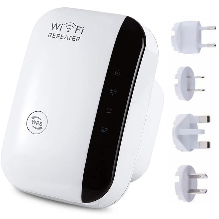 WiFi signaalversterker voor verbeterde WiFi-bereik, geschikt voor thuis of op kantoor, eenvoudige installatie.