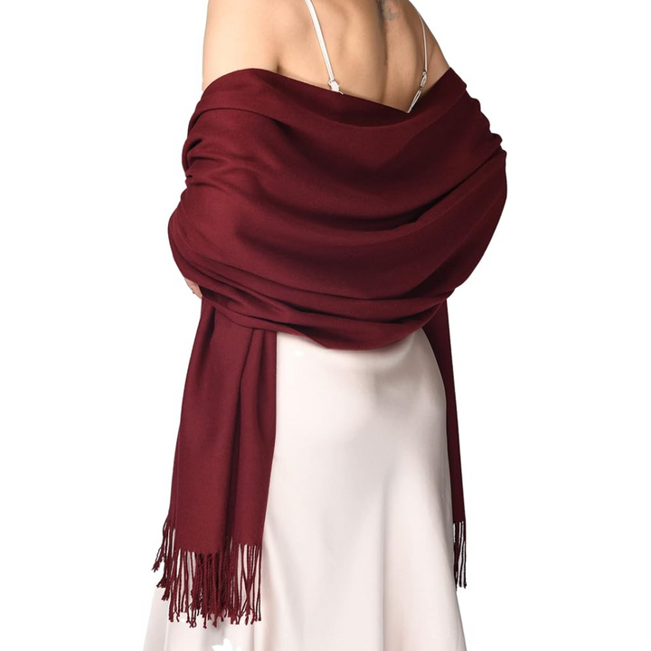 Zachte Eleanor pashmina sjaal voor dames; trendy kasjmier look omslagdoek, ideaal voor winter.