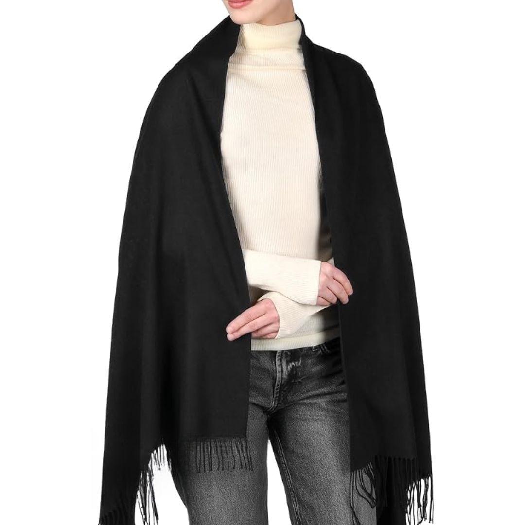 Warme winter sjaal Eleanor; comfortabele pashmina omslagdoek voor dames, chique mode accessoire.