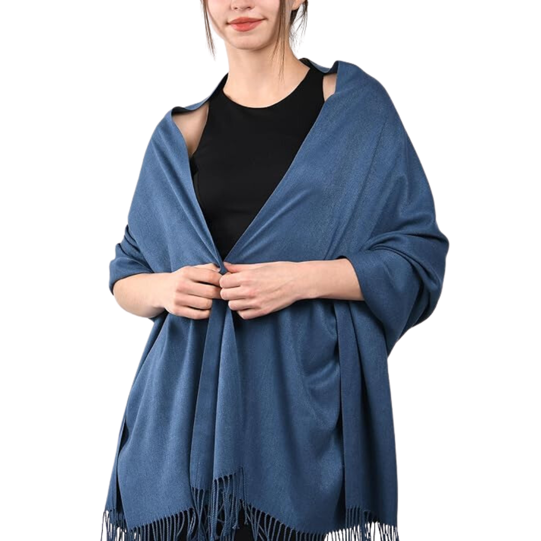Zachte kasjmier look pashmina sjaal Eleanor; elegante dames sjaal en trendy mode accessoire.