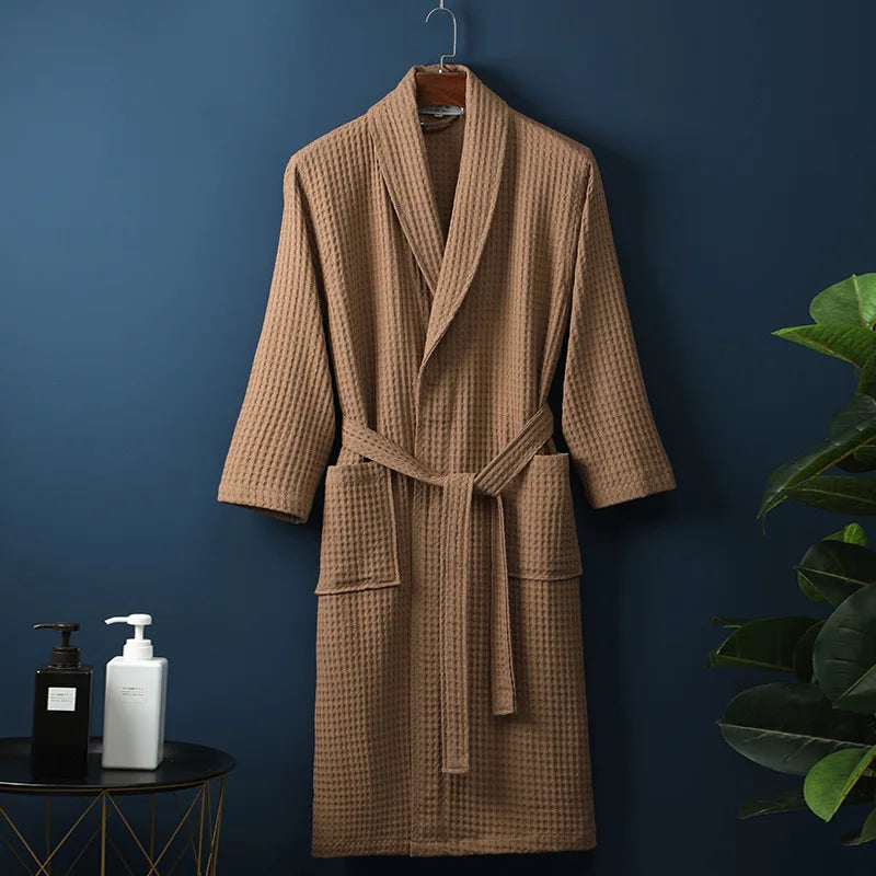 Luxe katoenen badjas Robin voor dames en heren, ideaal voor een ontspannen wellness ervaring.
