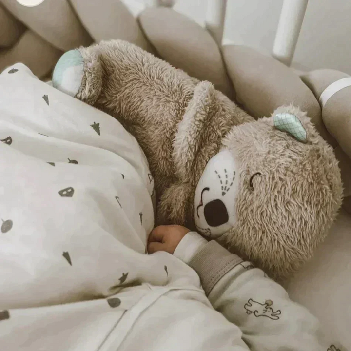 Schattige kalmerende otter knuffel voor baby's en kinderen, helpt bij rustige slaap met zachte ademhaling en melodieën.