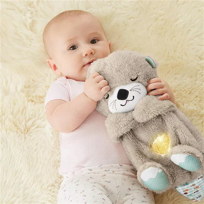 TranquilOtter knuffel: zachte otter met ademhalingsbewegingen en kalmerende melodieën voor ontspanning en betere slaap.