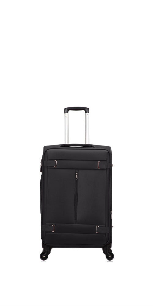 Zachte reiskoffer Valencia met TSA-slot, 360° wielen en ruime opbergruimte voor comfortabel reizen.