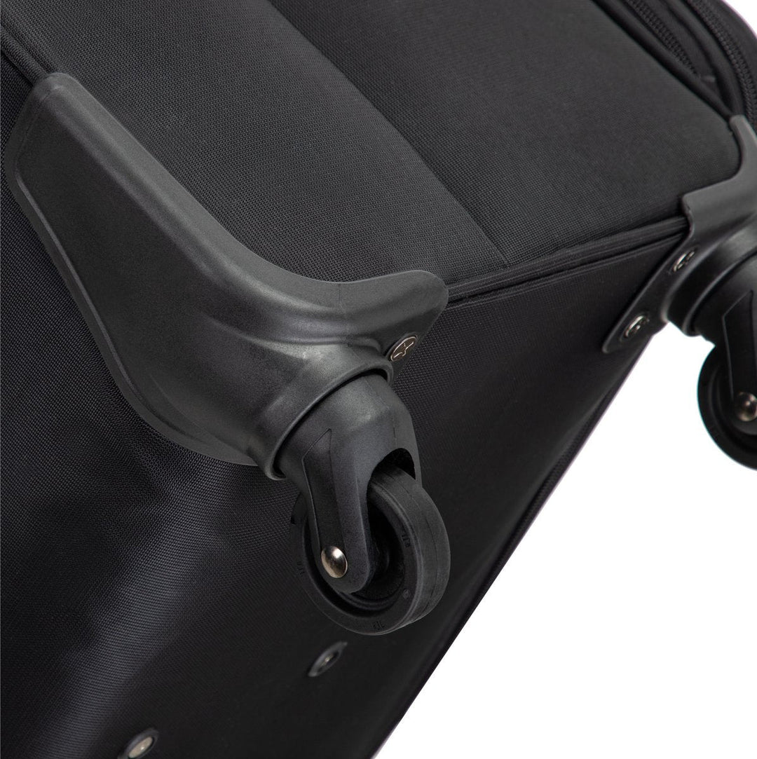 Lichtgewicht zachte trolley koffer Valencia, ideaal voor soepel reizen met 360° draaiende wielen.