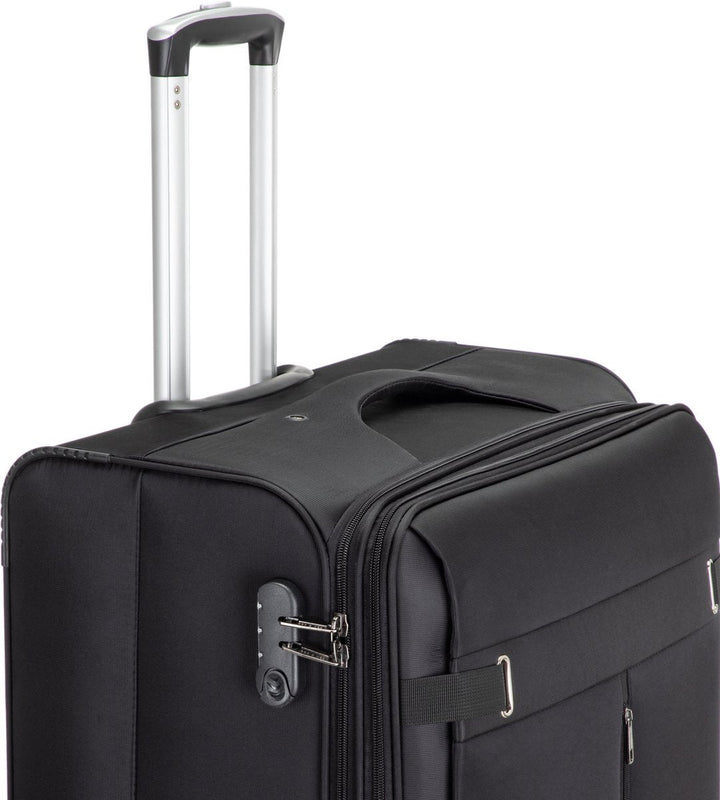 Stevige reisbagage koffer met geïntegreerd TSA-slot en soepel rollende 360 graden wielen.