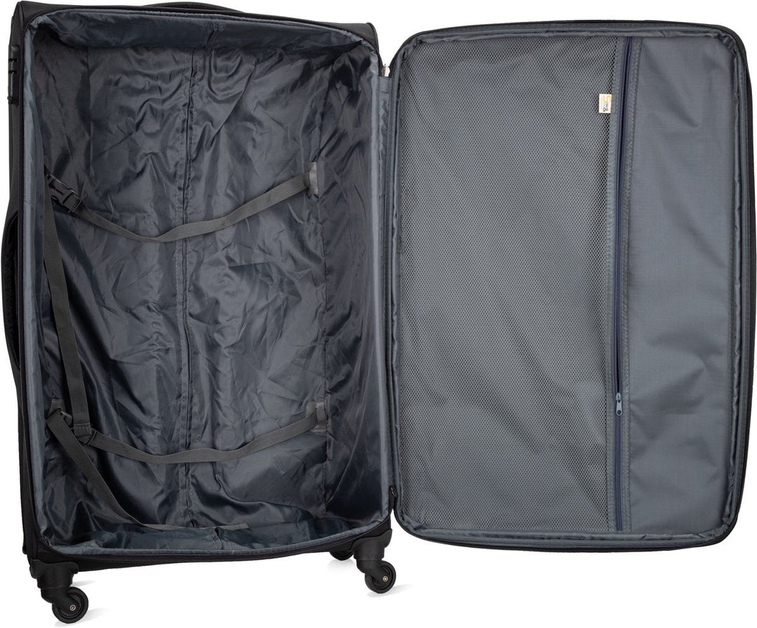 Comfortabele zachte trolley voor zorgeloos reizen, met 360° wielen en veilig TSA slot.