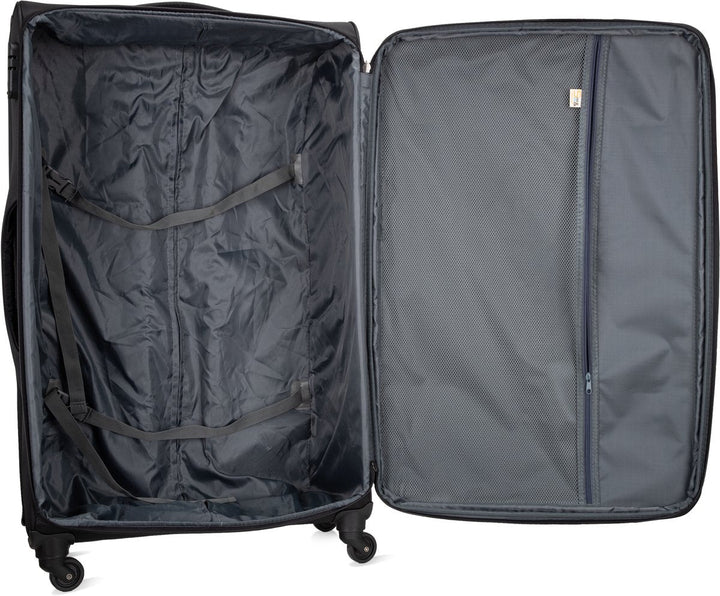 Comfortabele zachte trolley voor zorgeloos reizen, met 360° wielen en veilig TSA slot.