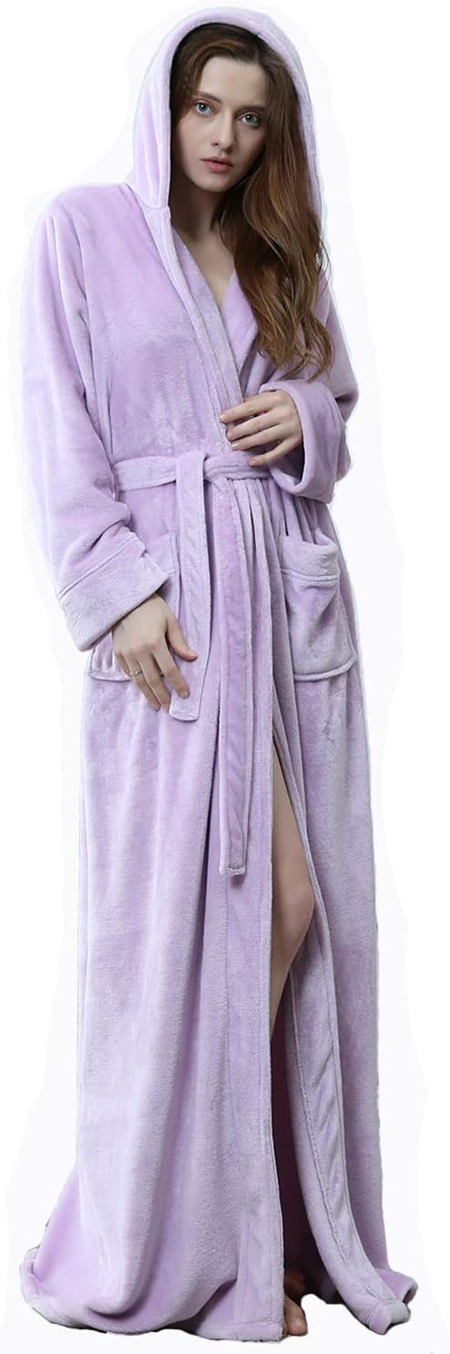 Ademende uniseks fleece badjas met capuchon, comfortabel warm zonder zweten.