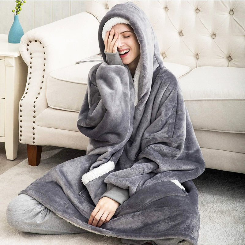 Zachte unisex hoodie deken, ultiem comfort & warmte voor thuis.
