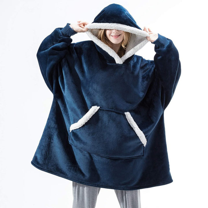 Unisex hoodie deken, extra warm en knus voor koude dagen.