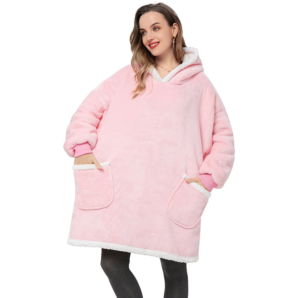 Comfortabele deken hoodie voor heren, perfect voor thuis.