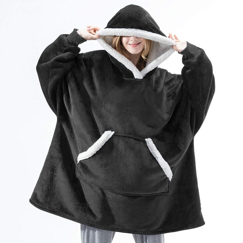 Dames hoodie deken, zachte loungewear voor koude avonden.
