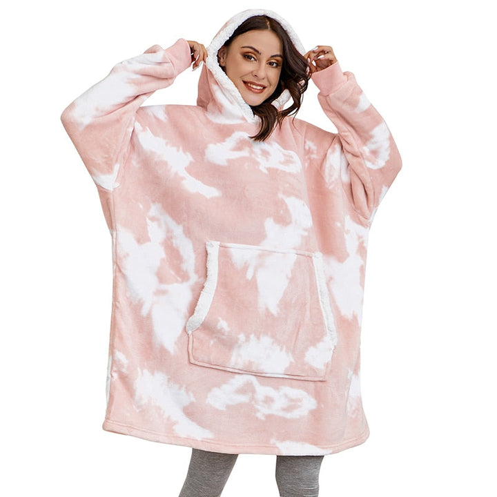 Knusse hoodie deken, ideaal voor filmavond, dames & heren.