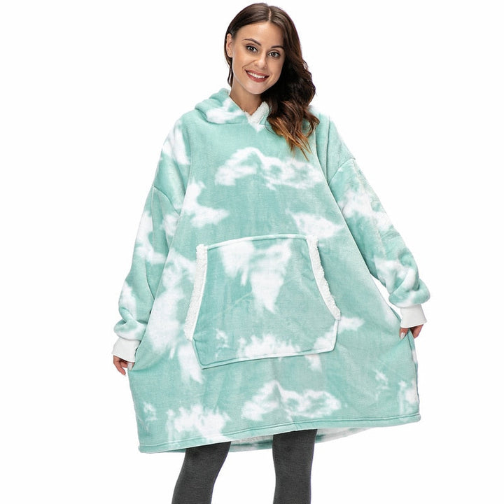 Oversized hoodie deken voor dames, zacht, warm en stijlvol.