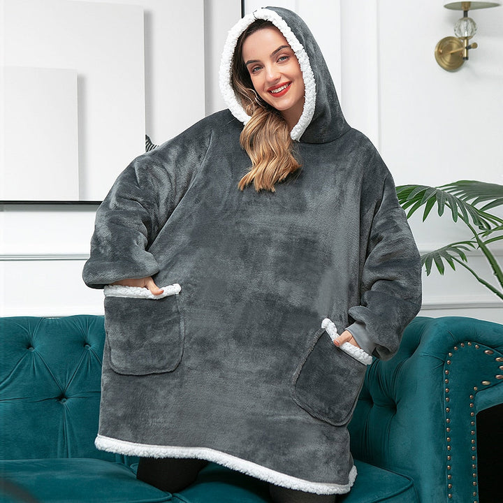 Dames en heren hoodie deken, zachte en knusse loungewear.