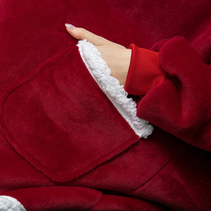 Warme deken hoodie, oversized en comfortabel, een must-have thuis.
