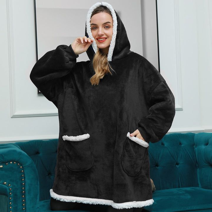 Oversized sweatshirt deken, perfect voor luie dagen en relaxen.