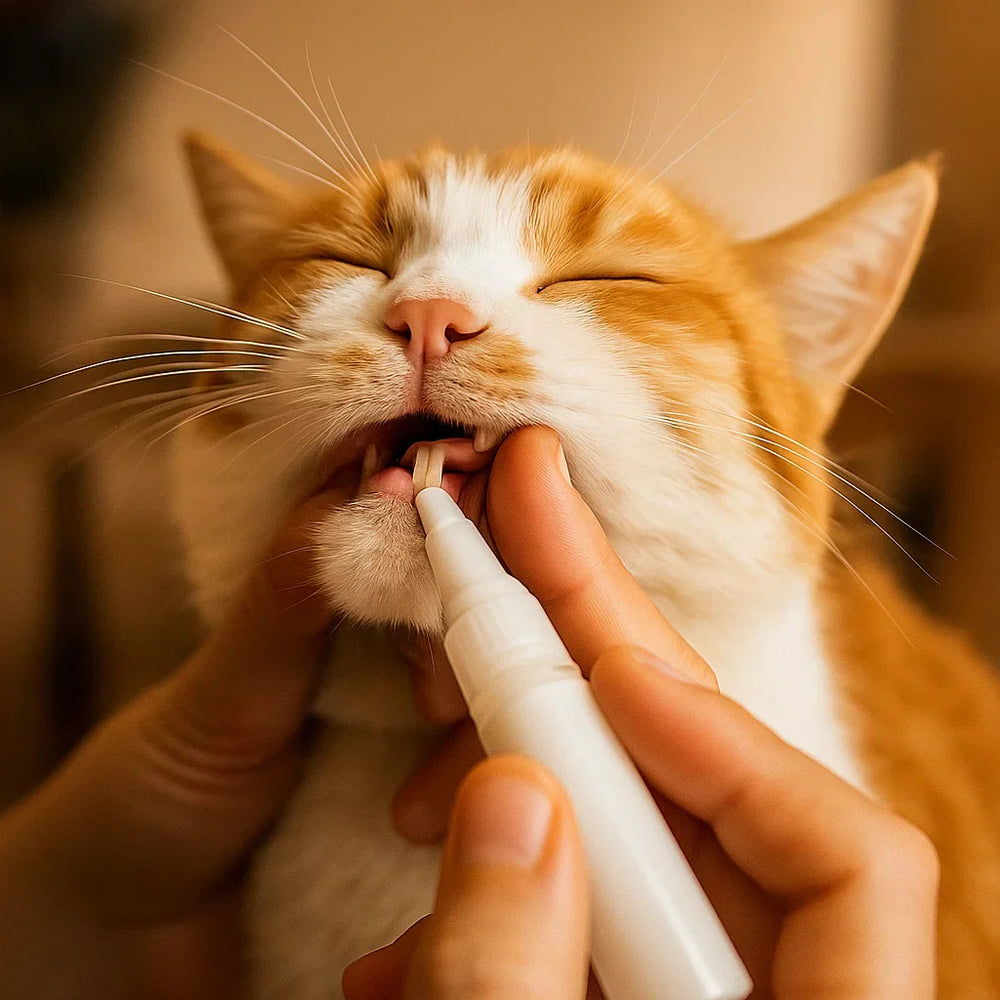 Tandenverzorgingspen voor katten, verwijdert tandsteen, frisse adem, voorkomt tandproblemen, gemakkelijke toepassing.