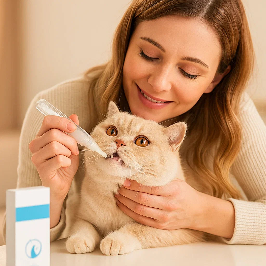 Tandenverzorgingspen voor katten, eenvoudige mondhygiëne, beschermt tandvlees, vermindert mondgeur, ideaal voor huisdieren.