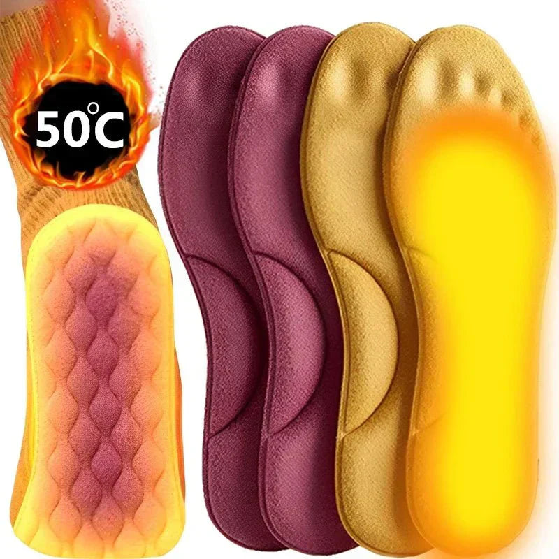 Comfortabele unisex thermische inlegzolen, ideaal tegen koude voeten tijdens wandelen.