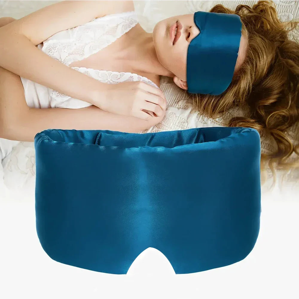 Lichtgewicht zijden slaapmasker; verstelbaar en ideaal voor thuis of op reis.