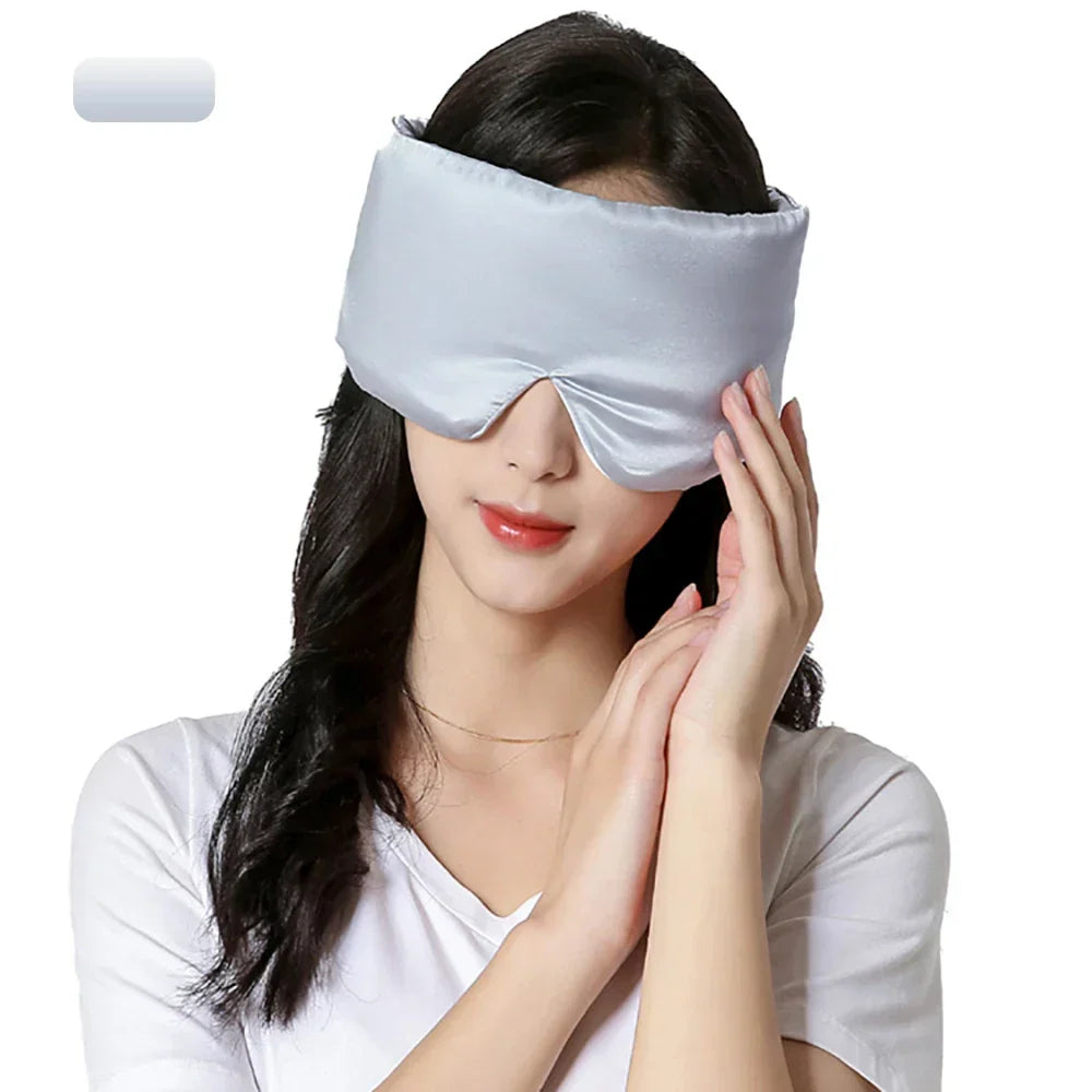 Verstelbaar zijden slaapmasker, gemaakt van moerbei zijde; perfect voor reizen.